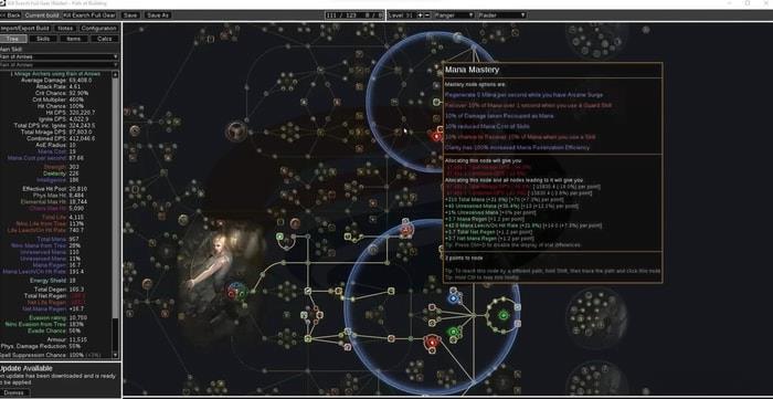 Rain of Arrow Raider Build skill tree